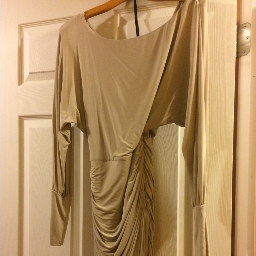 Bebe Satin bodycon midi dress